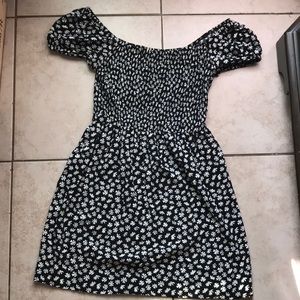 💜2 for 12💜 Black floral dress with elastic top